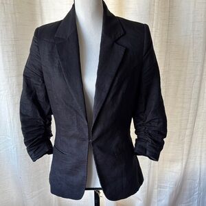 Women’s Black Linen Blazer